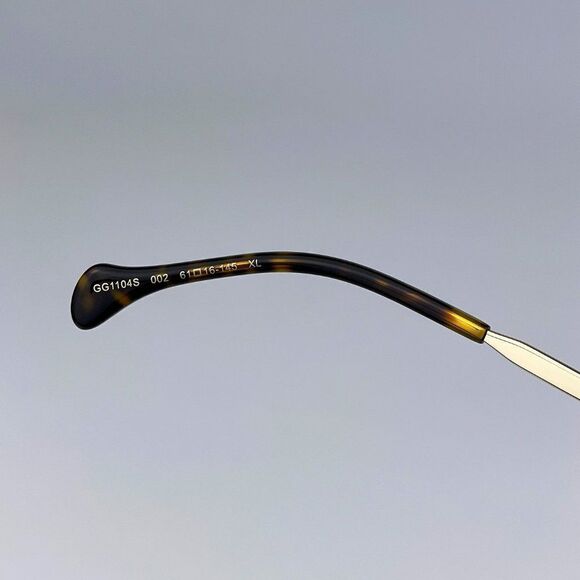 NEW Gucci GG1104S 002 Transparent Brown Gold Brown Pilot Unisex Sunglasses main image 10